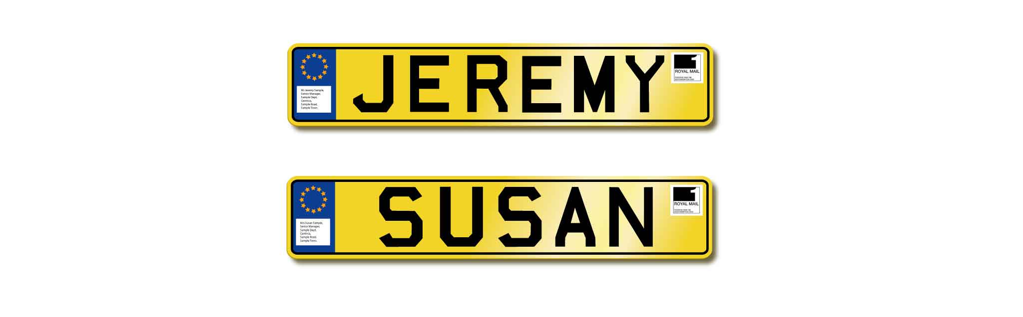 personalised names on mailer fronts