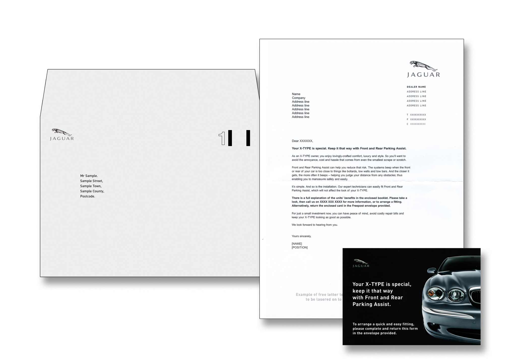 letter and envelope of printed mailer
