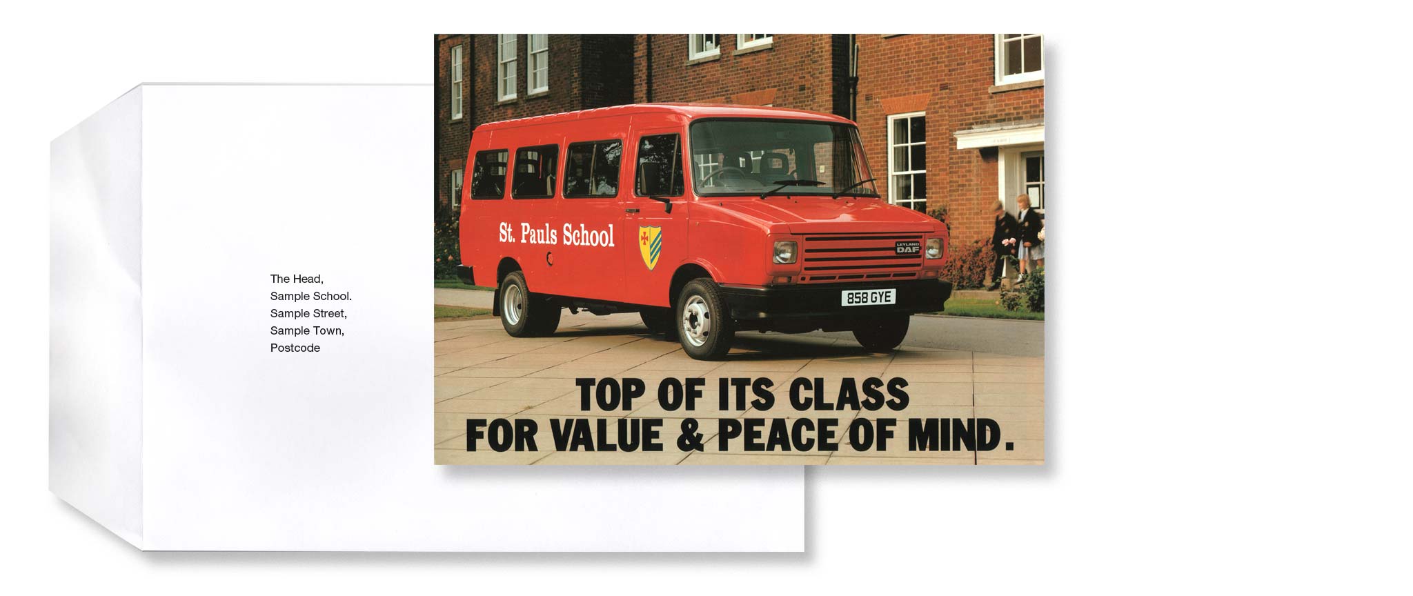 schools mini bus mailer